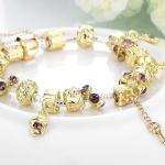 SJ Bonzer Rose Flower Key Charm Bracelet Magnet Buckle Cubic Zirconia Dubai