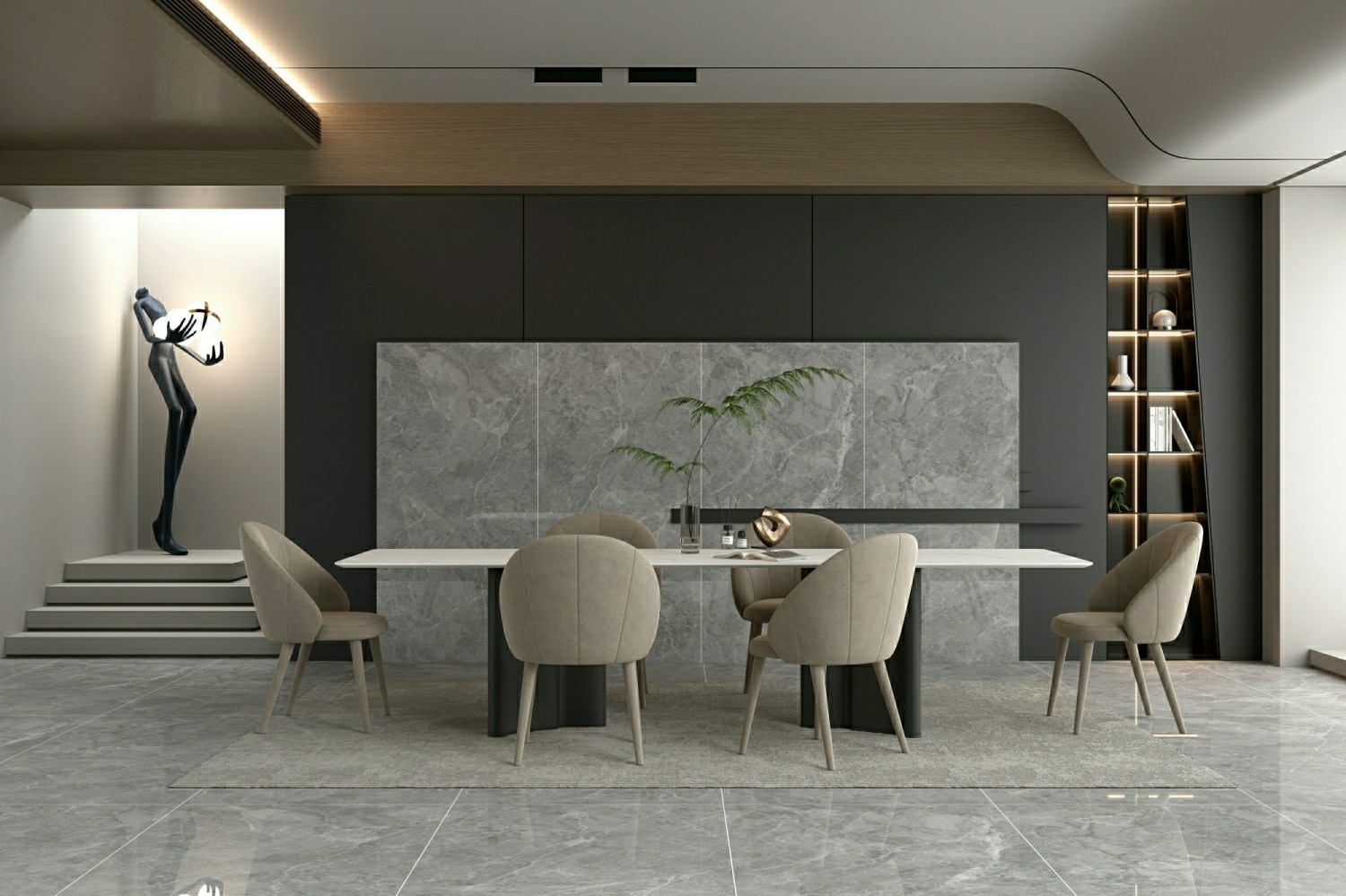 Wear-Resistant W.A 0.5% Water-Proof Interior Wall 900x1800x9mm Glazed Polished Porcelain Tile For Living Room And Bathroom