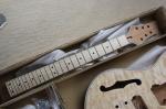 Custom Semi-hollow Electric Guitar Kit(Parts) with Mahogany Body ans Neck,Flame