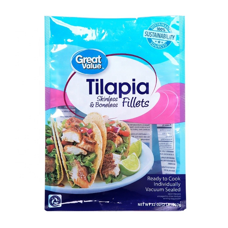 Custom oem food grade zip biodegradable food grade k plastic seafood vacuum packaging bag