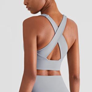 Wholesale Wide Cross Straps Yoga Fitness Tops For Women Workout Running Bra from china suppliers
