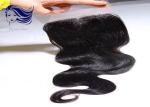 Bleached Swiss Lace Top Closure / Human Hair Lace Closures Natural Black