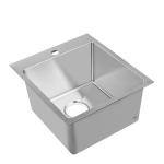 25'' Double Bowl Top Mount Stainless Steel Kitchen Sink With Brushed Satin