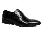 Round Toe Mens Black Dress Shoes , Fashion Designer Footwear For Men