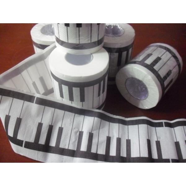 black and white keyboard bathroom tissue roll