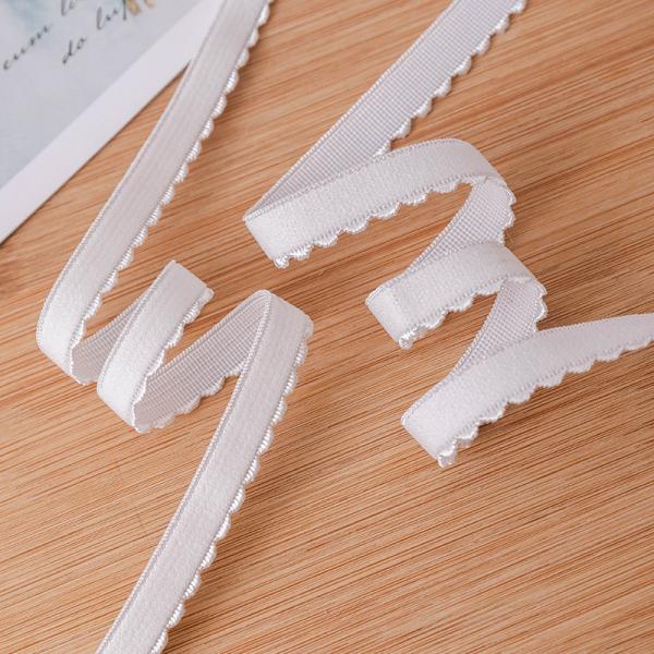 Garment Accessories Ribbon 1.2cm Weaved Edge Polyester Elastic Bra Strap with Eco-friendly Features