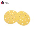 Yellow Aluminum Oxide Sanding Discs 17 Holes 6 Inch Sticky Back Sandpaper