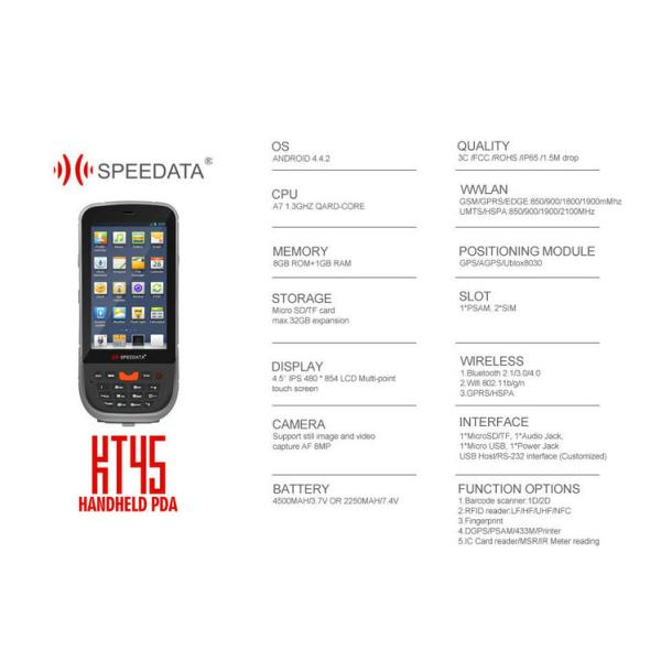 Android 4.4.2 Biometric Fingerprint Scanner Ip65 With NFC Reader