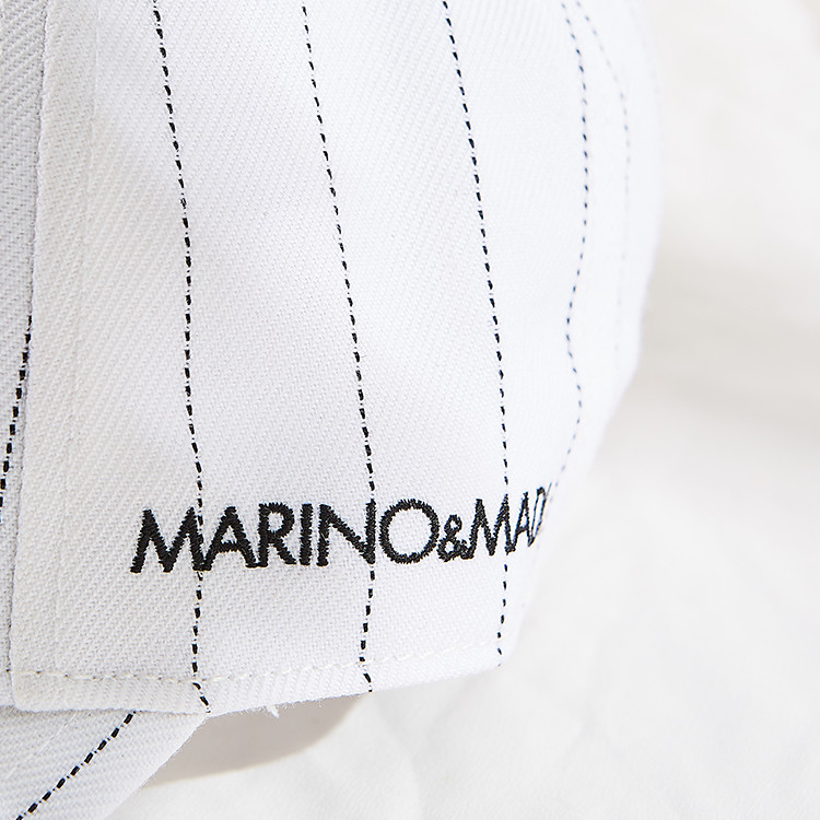 Marino Madi Hip Hop Embroidered Baseball Caps White Color Black Strip