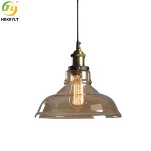 Wholesale Round Decoration Modern Amber Glass Pendant Light LED 85V - 265V from china suppliers