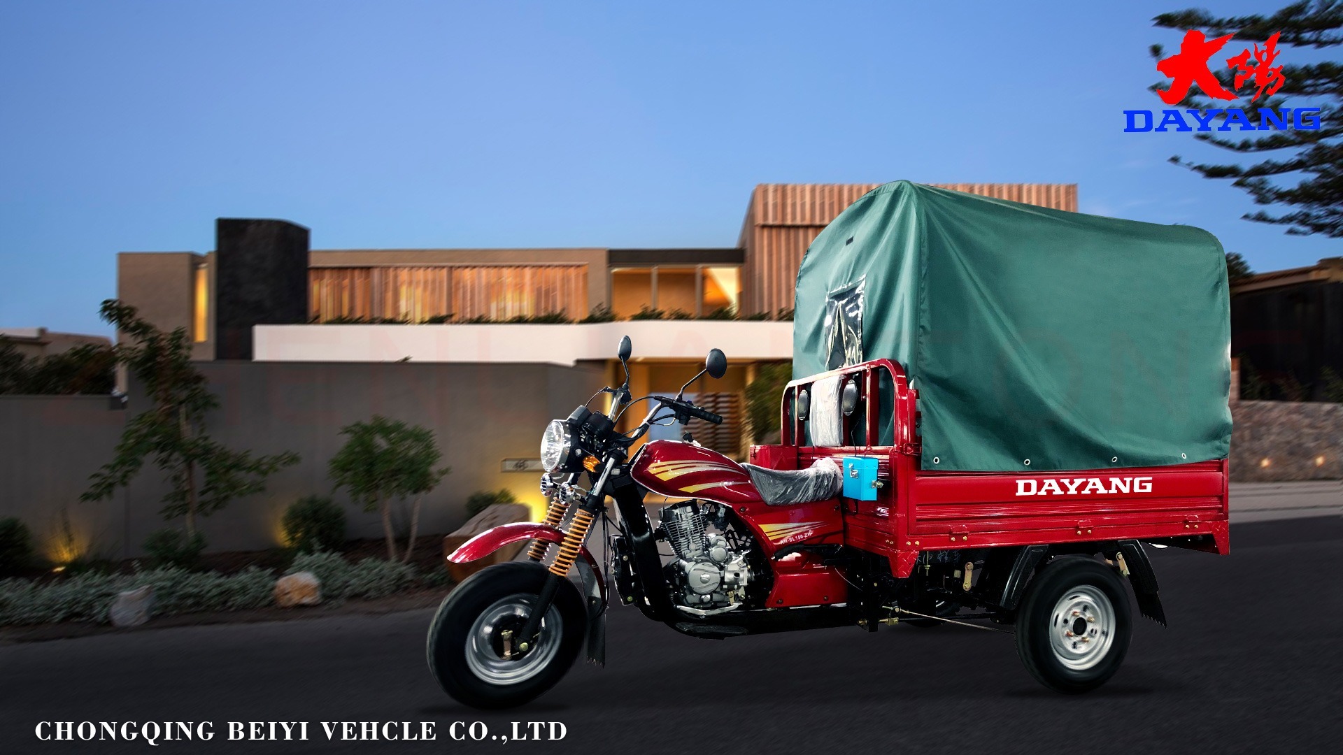 Fuel- 800W Motorized Tricycle with 150cc/175cc/200cc Engine and Tarpaulin Cargo Bike