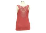 Hot Jersey U Neck Ladies Tank Tops With Big V Type Lace Sexy Customized Size