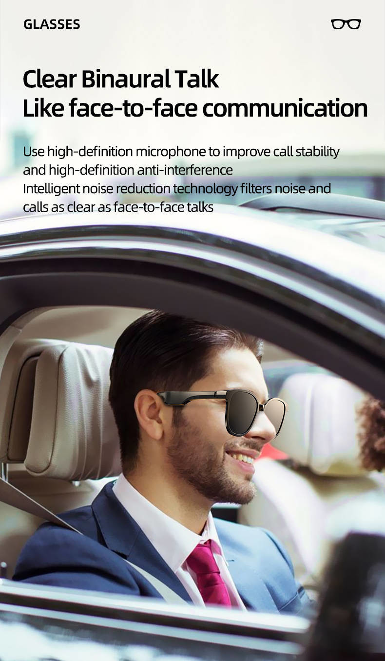 New smart audio glasses IPX5 waterproof Bluetooth music sunglasses