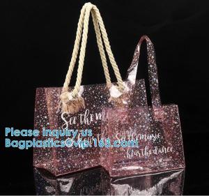 Wholesale Travel Environmental PVC SHOPPING BAGS / Storage Clear Stadium Bag Cosmetic Bag With Zipper PVC BEACH BAG from china suppliers