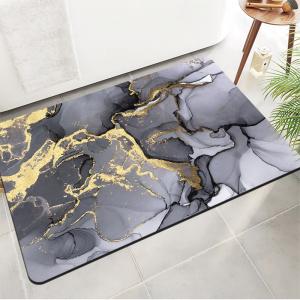 China Soft Diatom Mud Bathroom Waterproof Carpet Light Luxury Marble Pattern 40*60cm on sale