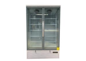 Wholesale Vertical 2 Glass Door Commercial Display Freezer R290 Bottom Mount 810L from china suppliers