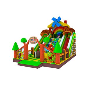 Wholesale Farmland Inflatable Playground with Rainbow Slide Customized from china suppliers
