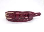 Women Hollow Center Pin Buckle 1.8cm Cowhide Leather Belt