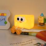 Funny Rechargeable LED Night Lamp Cute Cartoon Cheese Silicone Table Lamp Touch