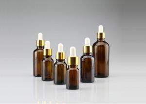 Wholesale 50ml Amber Glass Dropper Bottles Screw Lid For Chemical / Cosmetic Packaging from china suppliers