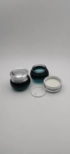 Wholesale Unique Glass Cosmetic Jar Round Shape Transparent Gradient Blue Color 50g OEM from china suppliers