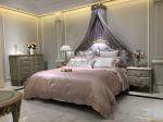 Bedroom furniture liberty style bedside cabinet in two drawers, cabriole legs FN