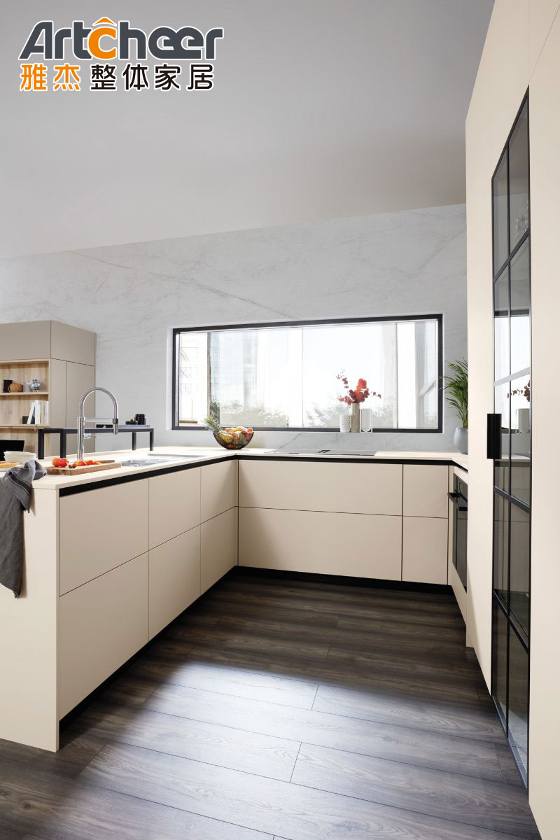 Modern Stylish Kitchen Cabinets Customize Size With Antique Style And Luxury Marble Top