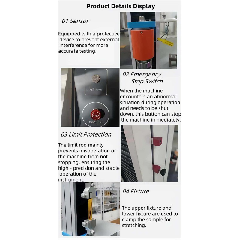 Automatic Single Column Tensile Tester 200kg Capacity Universal Material Testing Machine for Plastic Packaging Factory
