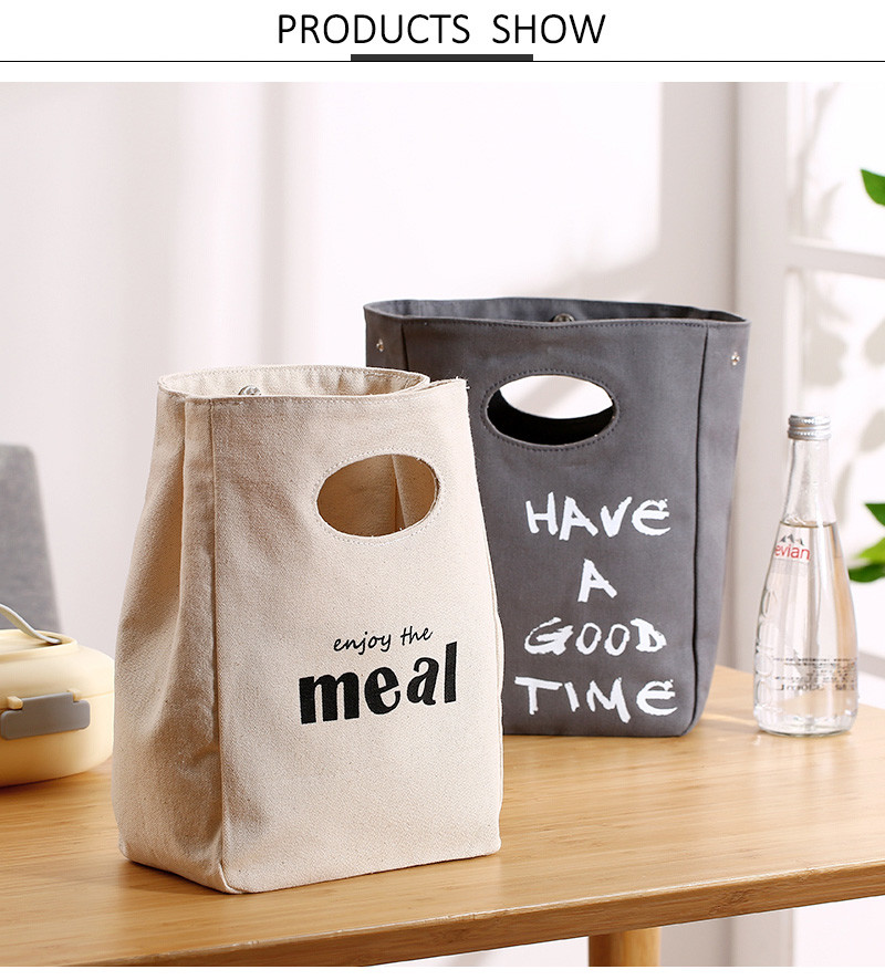 Custom Print Portable Cooler Foldable Canvas Lunch Bag