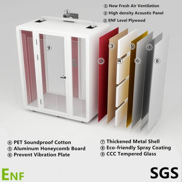 Soundproof Meeting Pod with Sleep Pod 5 Year Warranty and Foldable Design for Office Use