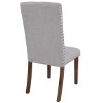 Wood Legs 17.72" L Grey Dining Chairs Set Of 2 / Fabric Dining Room Chairs 27