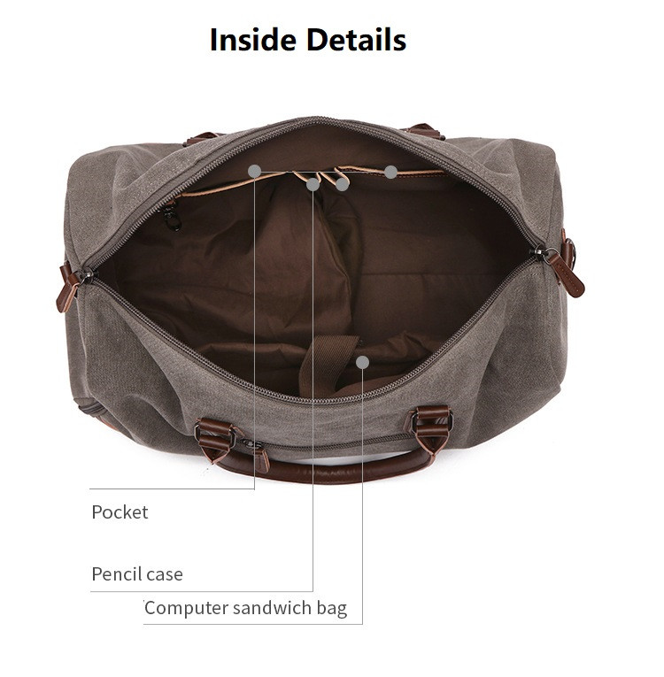 Custom Ladies Microfiber Leather Canvas Tote Bag Women Weekender Duffle Bag