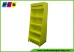 Yellow Printing Four Shelves Corrugated Paperboard Floor Display Rack for Kids
