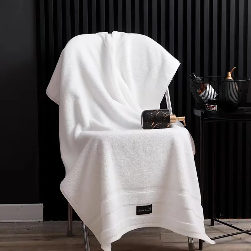 Hotel Towel Set Luxury Embroidered Thick Striped Pattern Jacquard Bath Towel Set for Hotel