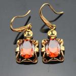 Fine Jewelry Rose Gold Plated Oval Pink Cubic Zirconia Dangle Earrings (PSJ06035
