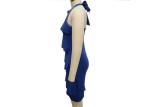 Sexy Halter Neck Maxi Beach Dress , Casual Sleeveless Summer Dresses Breathable