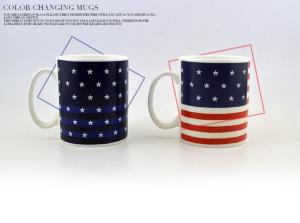 Wholesale Stoneware Eco Friendly Mugs American flag Heat Sensitive Color Changing Cup from china suppliers