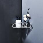 SUS304 Stainless Steel Bathroom Storage Baskets Corner Shower Caddy Wall Install