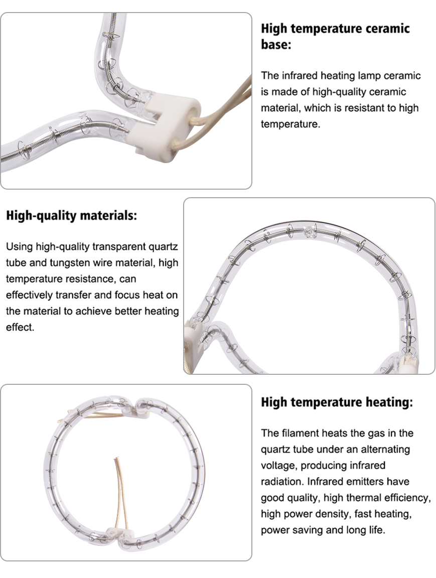 Infrared Heating Element Tube Clear Quartz 3D Type Halogen Quartz Tube for Plastic Welding