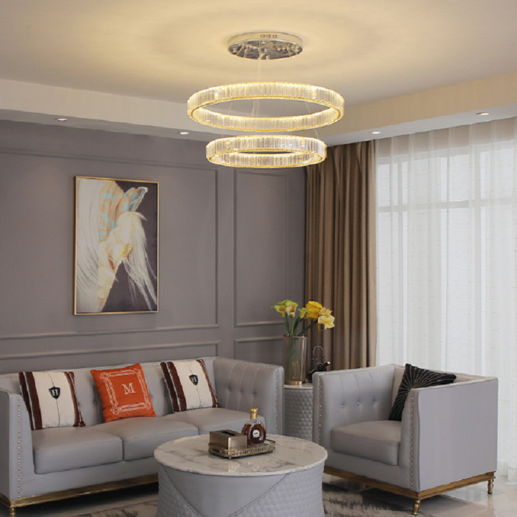 D20cm E14 Luxury Modern Crystal Pendant Light Ring Chandelier