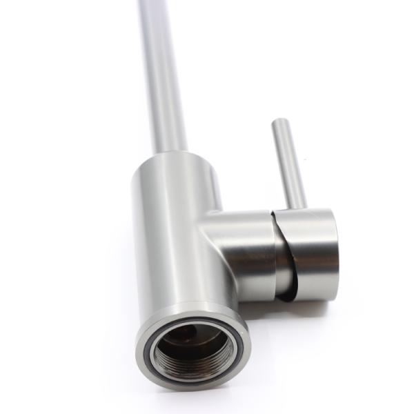 Gun Grey Curved Rotating Bathroom Vanity Faucet 304 Stainless Steel
