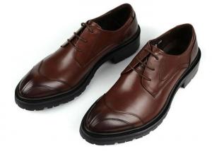 Wholesale Any Logo Mens Leather Dress Shoes With Stitches Britain Styles Brown Leather Dress Shoes from china suppliers