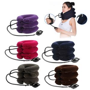 Wholesale Comfortable Heated Neck Massager Inflatable Collar Suede Material For Neck Pain Relief from china suppliers