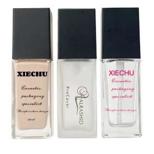 Wholesale 30ml 50ml Square Frosted Glass Lotion Bottles Liquid Foundation Bottle With Pump from china suppliers