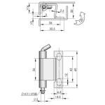 Carbon Steel Concealed Pin Hinge 80x33x20mm Stainless Steel