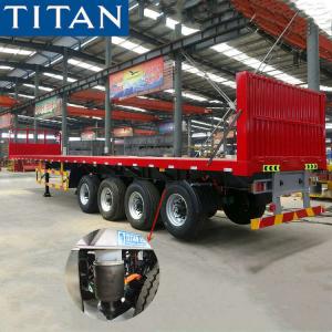 China 4 Axle Flatbed Semi Trailer with Front Wall for Sale in Zambia on sale