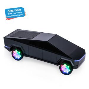 Wholesale Tesla Cybertruck Pickuptruck Wireless Charging Charger Car Shape Blue tooth Speakers With BT/FM/TF/USB/AUX/RGB from china suppliers