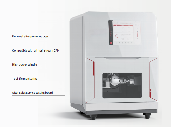 LMD-5 5-Axis Dry Milling Machine Mineral Casting Structure For Zirconia/PMMA/Wax Processing