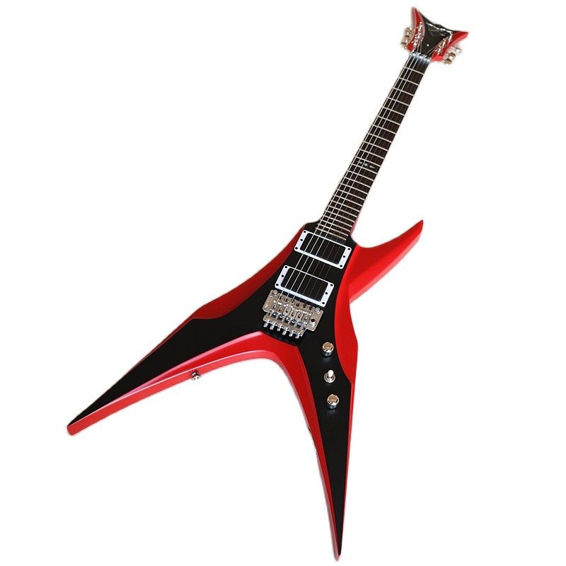 6 Strings Guitar 39 Inch V Shape Electric Guitar Neck Through Active Guitar Mahogany Wood Body Matte Pink Green Black Re
