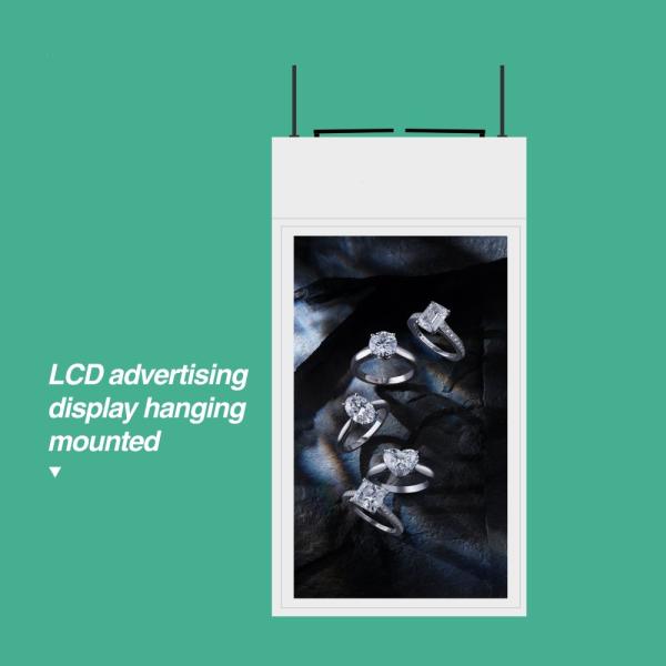 Indoor Ceil Hanging Poster LCD Digital Signage 55in Double Sided Acrylic Frame